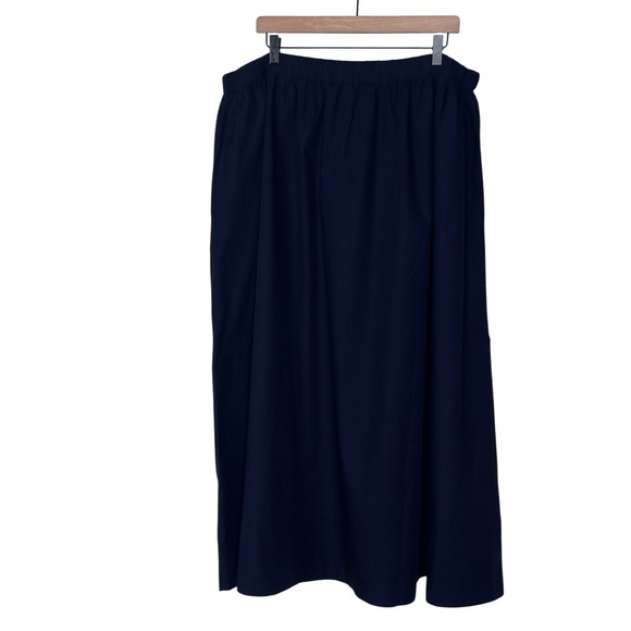 NEW Quince Women 100% Organic Cotton Poplin A-Line Maxi Skirt Navy XL X-LARGE - Picture 7 of 15